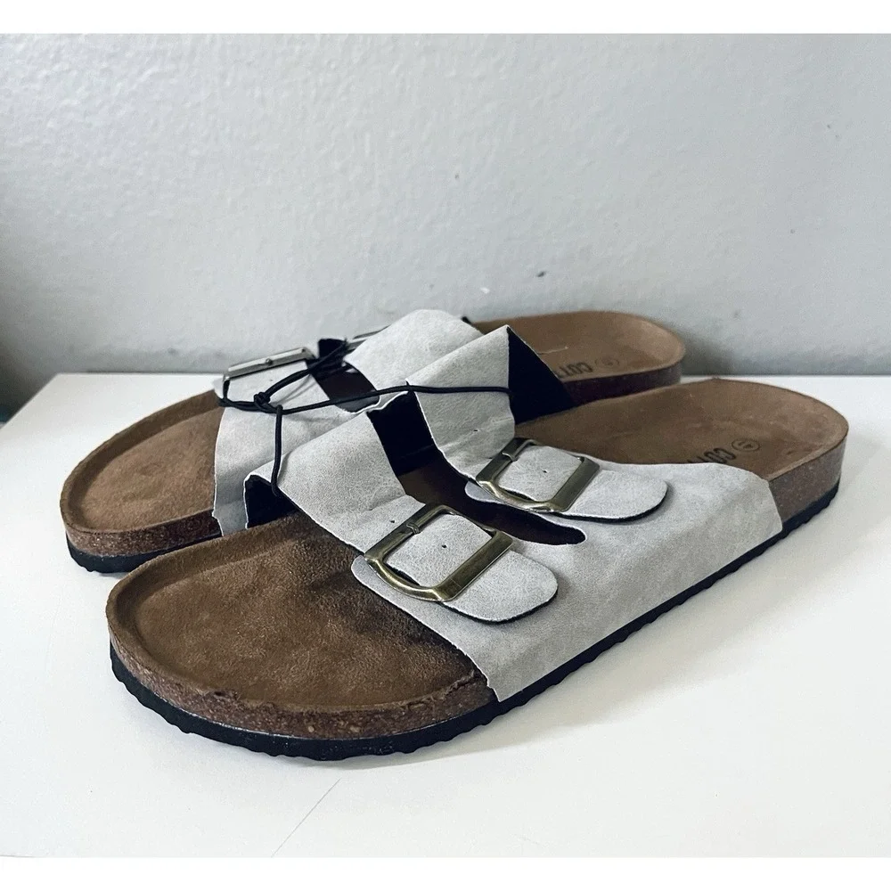 COTTON ON Double Buckle Sandal‎ Mens US 8 EU 41 Grey Unisex